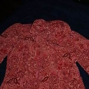 Red Paisley Button-Up Shirt
